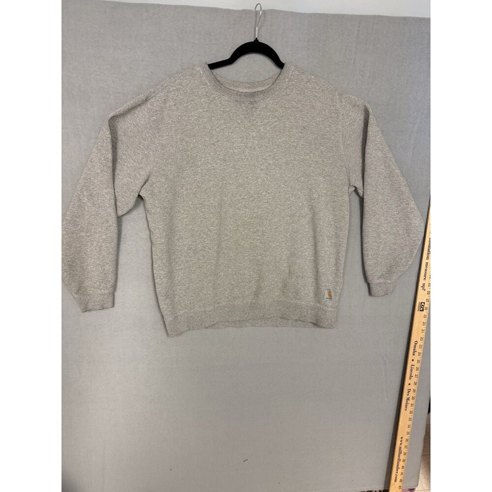 Carhartt Crewneck Sweatshirt Large Gray V-Notch Pullover Original Fit Mens